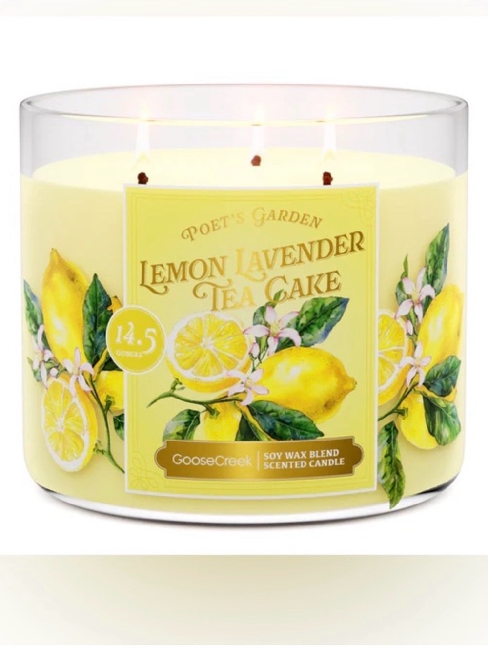 Goose Creek Lemon Lavender Tea Cake 3-Wick Scented Candle NWT